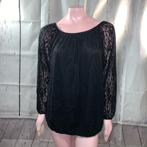 Lane Bryant 18/20 Black Lace Blouse - Picture 4 of 7